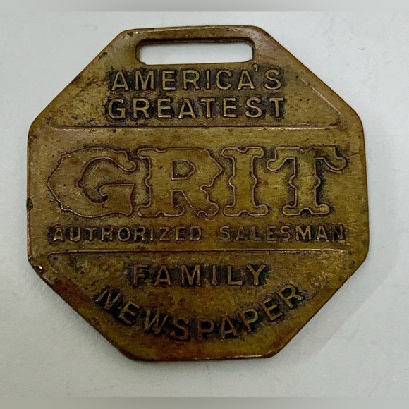 1930s Vintage Octagonal GRIT Newspaper 8 Sided Good Luck Coin - Picture 4 of 10